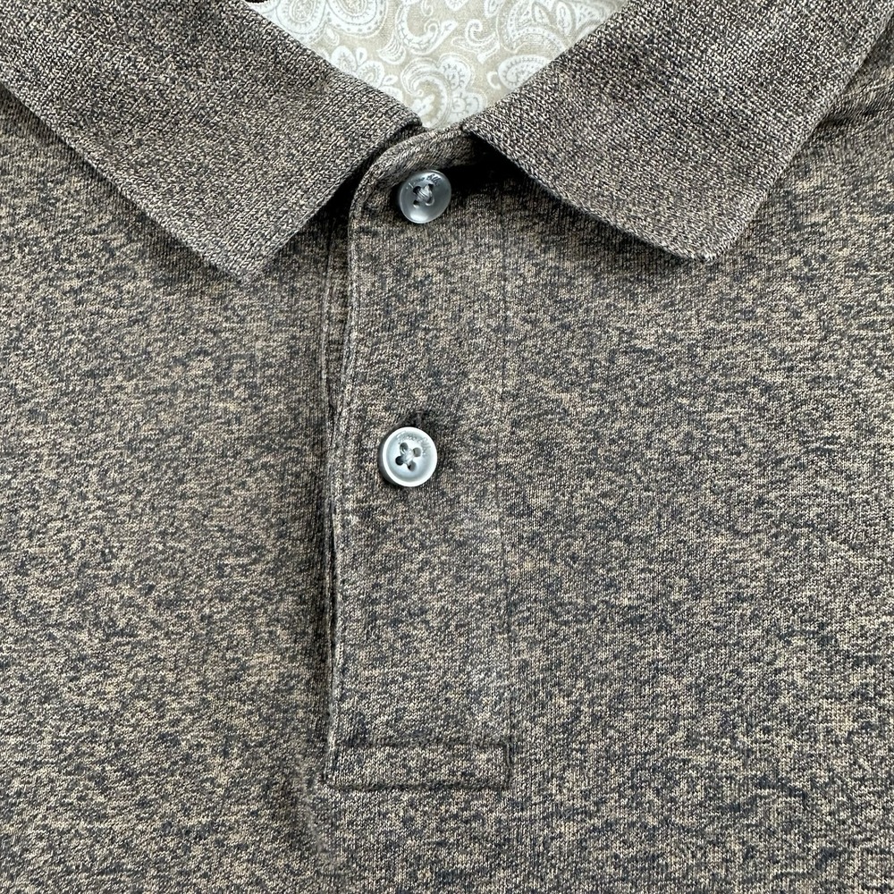 Tasso Elba Men's Polo Shirt Size Large Brown Long Sleeve Stretchy 100% Cotton - Picture 5 of 13